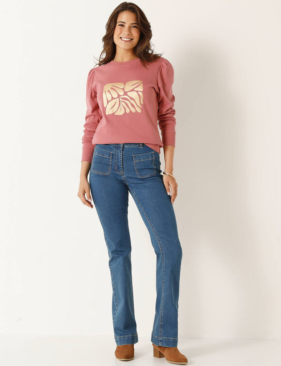 Jean bootcut, poches plaquées (stone) Jean bootcut, poches plaquées (stone)